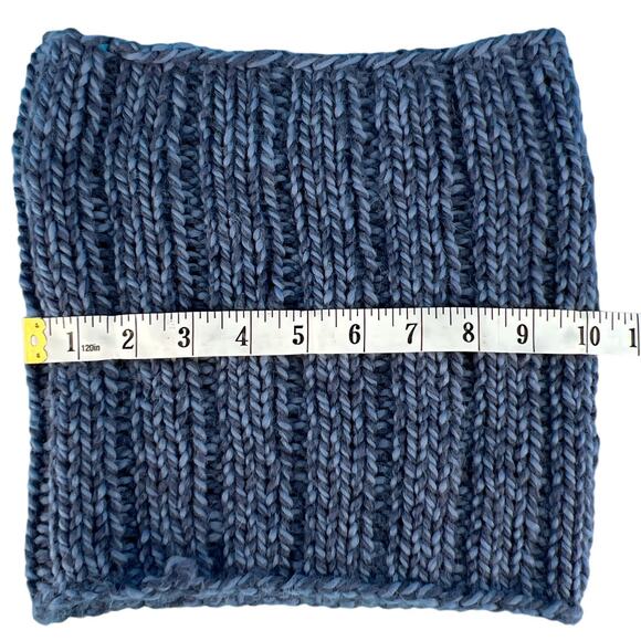 Crochet Unisex Neck Warmer Infinity Cowl Neck Scarf Blue 10"X10" - Picture 5 of 6